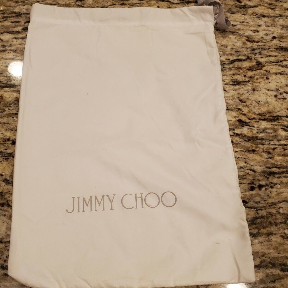 JIMMY CHOO White Silk Dust Bag / Dust Cover (10" X 14")
